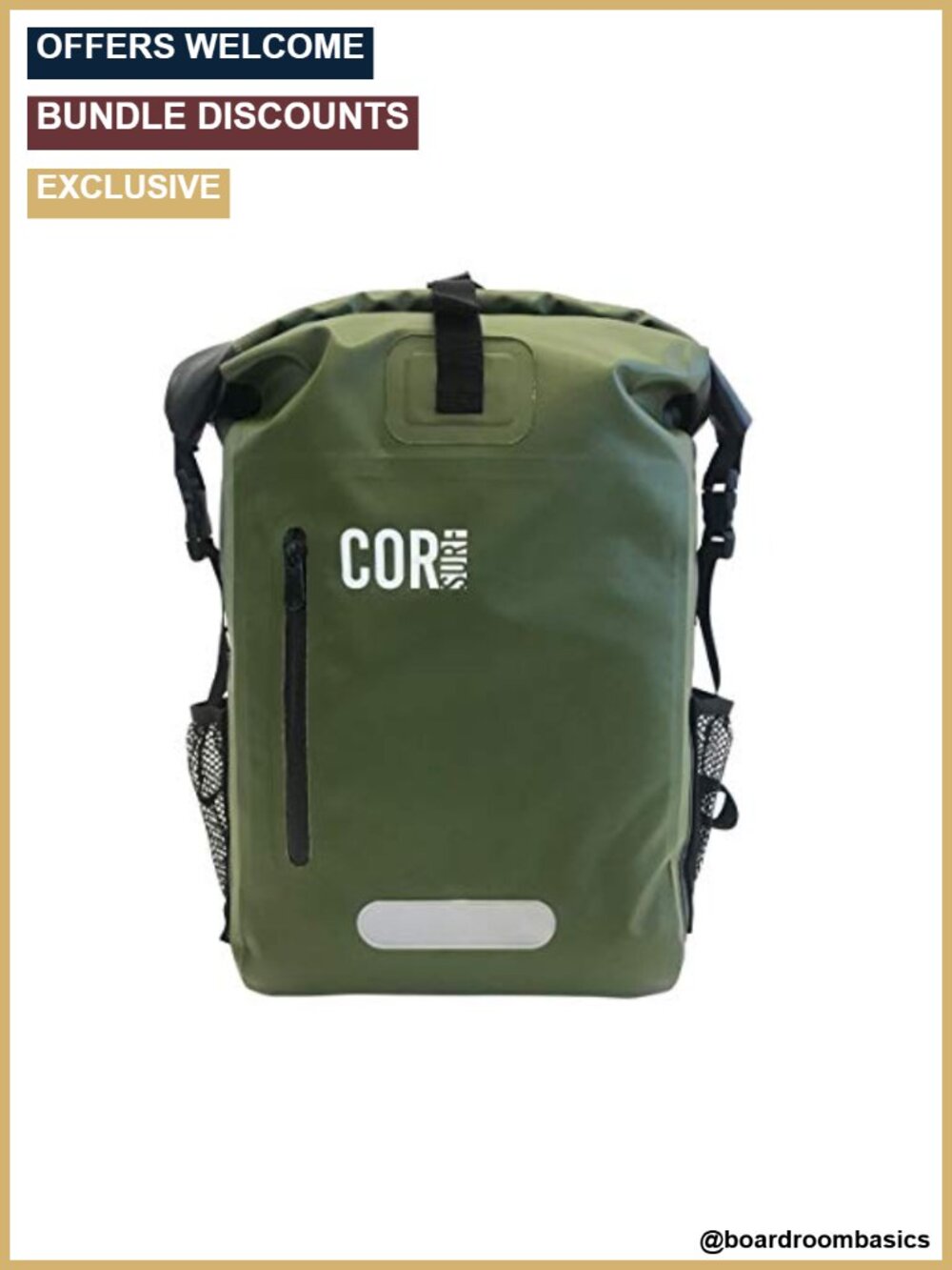 Waterproof Roll-Top Backpack 40L Laptop Sleeve Heavy Duty Outdoor Dry Bag